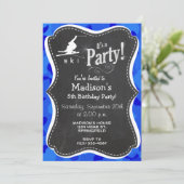 ブルー迷彩柄；迷彩雪スキー 招待状 (スタンド正面)