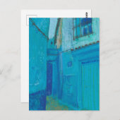 ブルー通りチェフチャウエンモロッコパステル絵画ズアール ポストカード (正面/裏面)