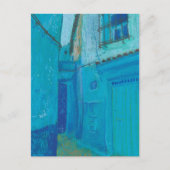 ブルー通りチェフチャウエンモロッコパステル絵画ズアール ポストカード (正面)