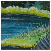 ブルー遊ヘロンズ ファブリック (クローズアップ)