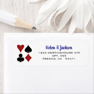 ブルー遊ホワイトラスベガスにスーツ結婚カード ラベル