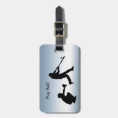 ブルー遊ボールベースボールスポーツ荷物タグ ラゲッジタグ (正面縦)