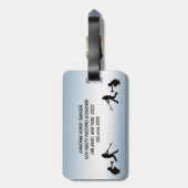 ブルー遊ボールベースボールスポーツ荷物タグ ラゲッジタグ (裏面縦)