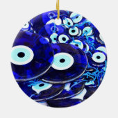 ブルー邪悪なアイアムレット セラミックオーナメント (裏面)