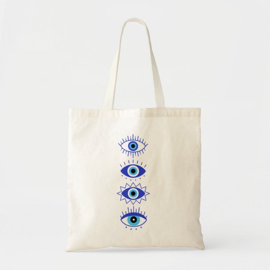 ブルー邪悪な目エネルギーメディテーションHamsa神秘的 トートバッグ (正面)