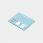 ブルー野球男の赤ちゃんとママが行く ポストイット (アングル)