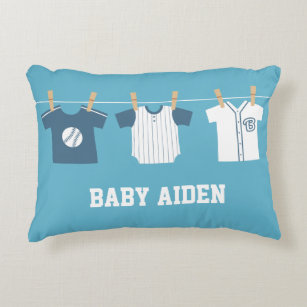ブルー野球男の赤ちゃん子供部屋デコー枕 アクセントクッション