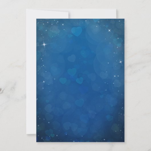 ブルー金ゴールドおとぎ話の城スパークルスウィート16 招待状 (裏面)