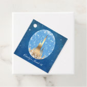 ブルー金ゴールドおとぎ話キャッスルスパークルブライダルシャワー フェイバータグ (インサイチュ)