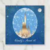 ブルー金ゴールドおとぎ話キャッスルスパークルブライダルシャワー フェイバータグ (裏面)