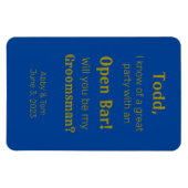 ブルー金ゴールドおもしろいグロムスマン提案カード マグネット (横)