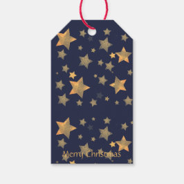 ブルー金ゴールドからヴィンテージエレガントクリスマス ギフトタグ