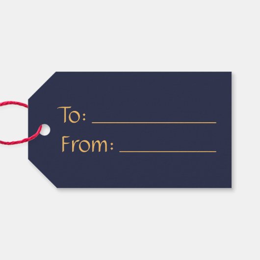 ブルー金ゴールドからヴィンテージエレガントクリスマス ギフトタグ (裏面横)