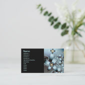 ブルー金ゴールドかわいい抽象芸術フローラ 名刺 (スタンド正面)