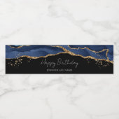 ブルー金ゴールドアガテ誕生日パーティー任意の年 ペットボトルラベル (シングルラベル)