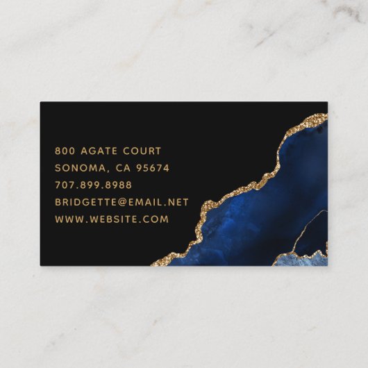 ブルー金ゴールドアゲートゲードネイリスト 名刺 (裏面)