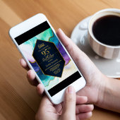 ブルー金ゴールドアゲートサプライズ95thバースデーパーティー 招待状