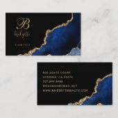 ブルー金ゴールドアゲートジオードシック名刺 名刺 (正面/裏面)