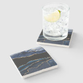 ブルー金ゴールドアゲートストーンコースター ストーンコースター (横)