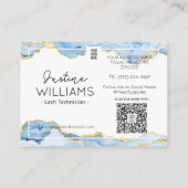 ブルー金ゴールドアゲートラッシュアイラッシュエクステンションアフターケア 名刺 (裏面)