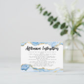 ブルー金ゴールドアゲートラッシュアイラッシュエクステンションアフターケア 名刺 (スタンド正面)