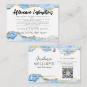 ブルー金ゴールドアゲートラッシュアイラッシュエクステンションアフターケア 名刺 (正面/裏面)