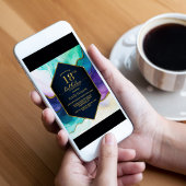 ブルー金ゴールドアゲート18thバースデーパーティー 招待状