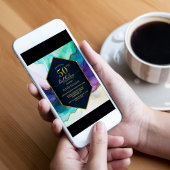 ブルー金ゴールドアゲート50th誕生日パーティー 招待状