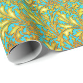 ブルー金ゴールドアザミ ラッピングペーパー (ロールコーナー)