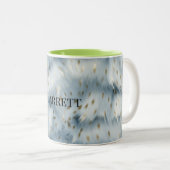 ブルー金ゴールドアニマルプリント ツートーンマグカップ (正面右)