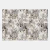 ブルー金ゴールドアニマルプリント ラッピングペーパーシート (正面3)