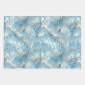 ブルー金ゴールドアニマルプリント ラッピングペーパーシート (正面2)