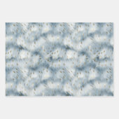 ブルー金ゴールドアニマルプリント ラッピングペーパーシート (正面)