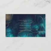 ブルー金ゴールドアルコールインクアート深いブルーシー 名刺 (裏面)