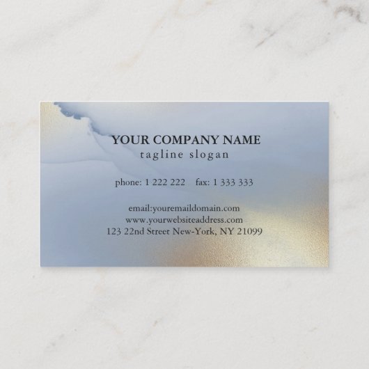 ブルー金ゴールドアルコールインクビジネスカード 名刺 (裏面)