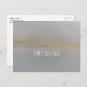 ブルー金ゴールドアルコールインク恋しく思抽象芸術Iあなたの顔 ポストカード (正面/裏面)