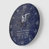 ブルー金ゴールドアースシ結婚ックのアニバーサリーキープサケ ラージ壁時計 (傾斜)