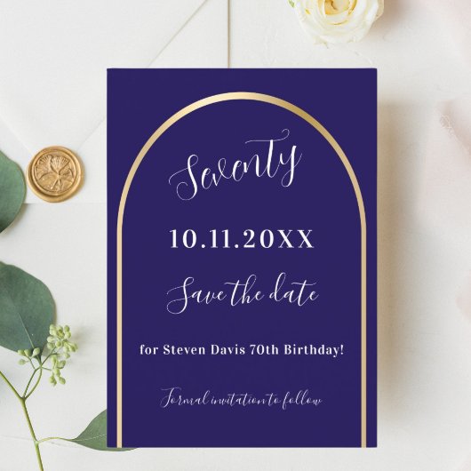 ブルー金ゴールドアーチ誕生日 セーブザデート