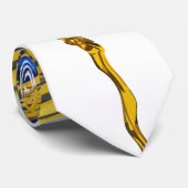 ブルー金ゴールドインクインク煙スプラッシュ ネクタイ (ロール)