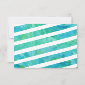 ブルー金ゴールドウォーターカラービーチバルミツワーRSVP 出欠カード (裏面)