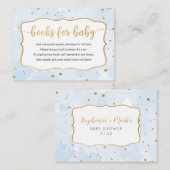 ブルー金ゴールドウォーターカラーボーイブックリクエストカード 名刺 (正面/裏面)