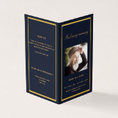 ブルー金ゴールドエレガント写真葬儀 (外部)