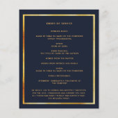 ブルー金ゴールドエレガント写真葬儀 (裏面)