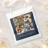 ブルー金ゴールドカスタム文字写真お気に入りバッグ フェイバーバッグ (クリップ留めされた状態)