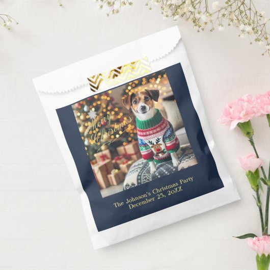 ブルー金ゴールドカスタム文字写真お気に入りバッグ フェイバーバッグ (封をした状態)