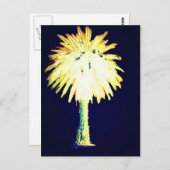 ブルー金ゴールドカナリーアイランドデイトパーム ポストカード (正面/裏面)
