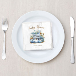 ブルー金ゴールドカボチャ秋のベビーシャワー スタンダードカクテルナプキン