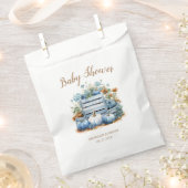 ブルー金ゴールドカボチャ秋のベビーシャワー フェイバーバッグ (クリップ留めされた状態)