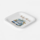 ブルー金ゴールドカボチャ秋のベビーシャワー ペーパープレート (傾斜あり)