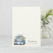 ブルー金ゴールドカボチャ赤ちゃんシャワーサンキューカード サンキューカード (スタンド正面)